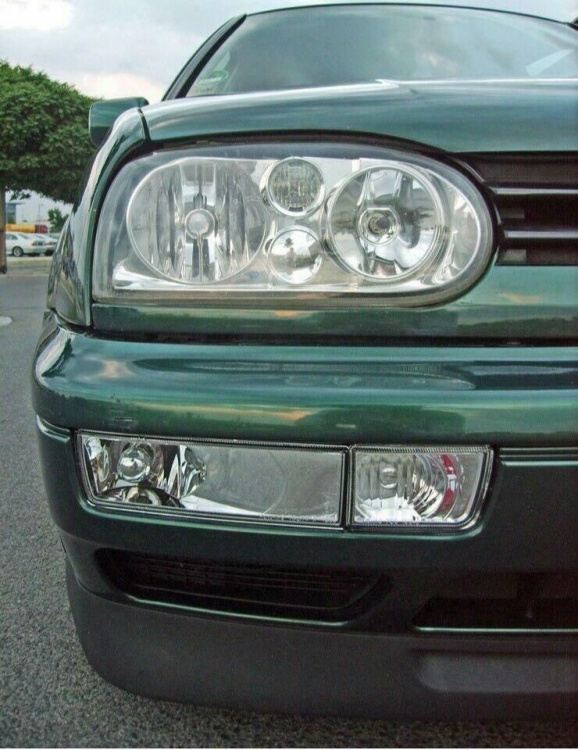 Upgrade Klarglas Frontblinker / Nebelscheinwerfer-Dummy für VW Golf 3 91-97 / Vento 92-98 chrom